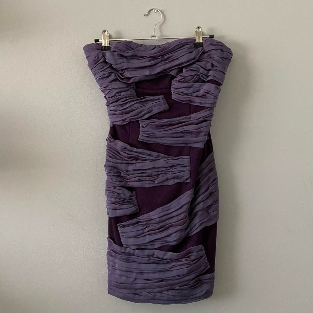 Elegant Purple Strapless Dress